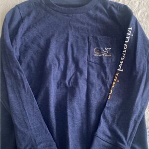 New Vineyard Vines Navy Long Sleeve Shirt